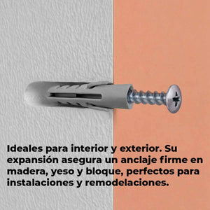 Bolsa Con 50 Pzs Taquete De Plastico Expansivo 1/4 Pulg