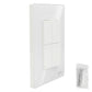 Placa Armada Cristal Con 1 Apagador Sencillo y 1 Apagador Escalera de 1.5 Modulos Blanco Igoto IGOTO Ferreabasto