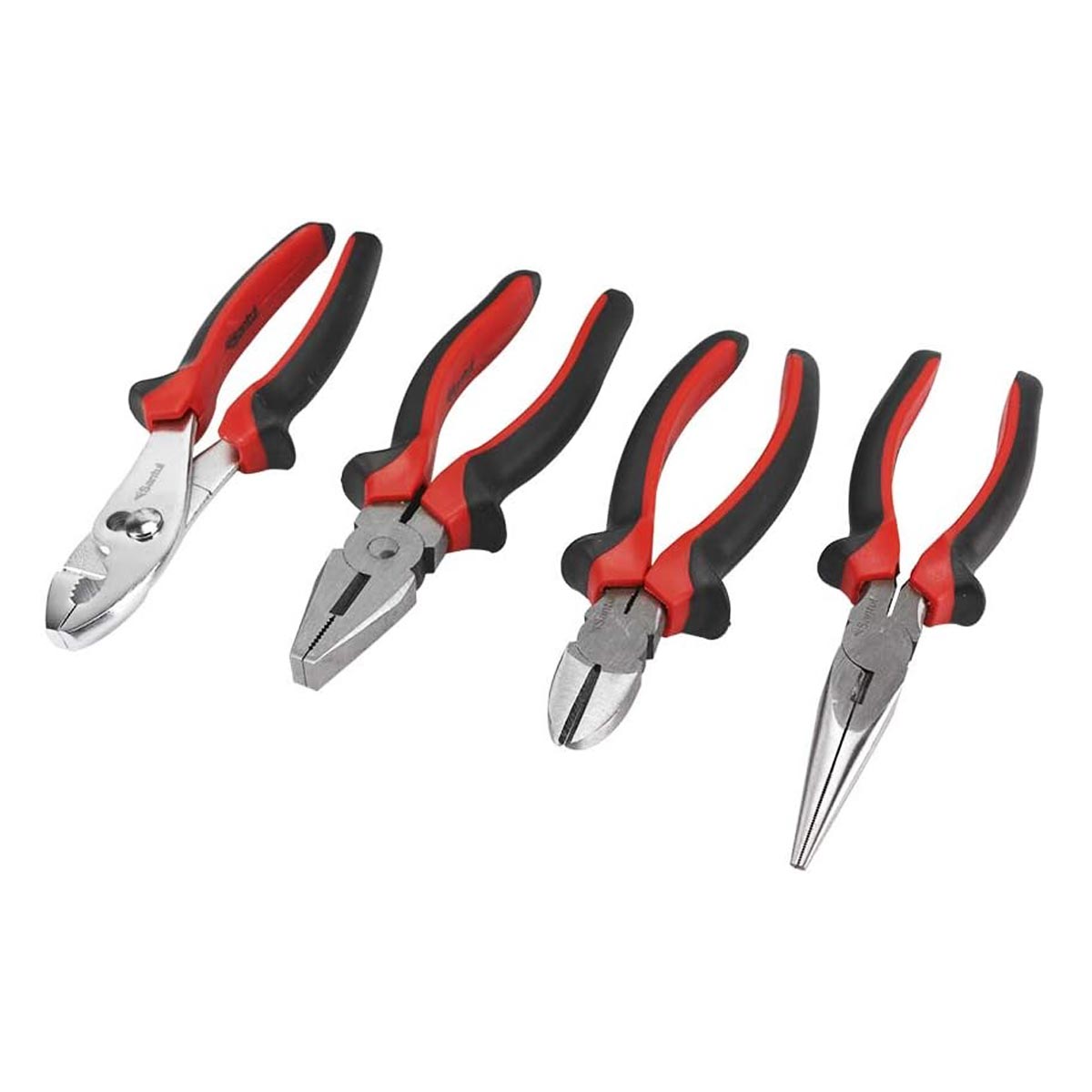 Juego 4 Pinzas Punta, Electrica, Corte, Mecanica Con Mangos