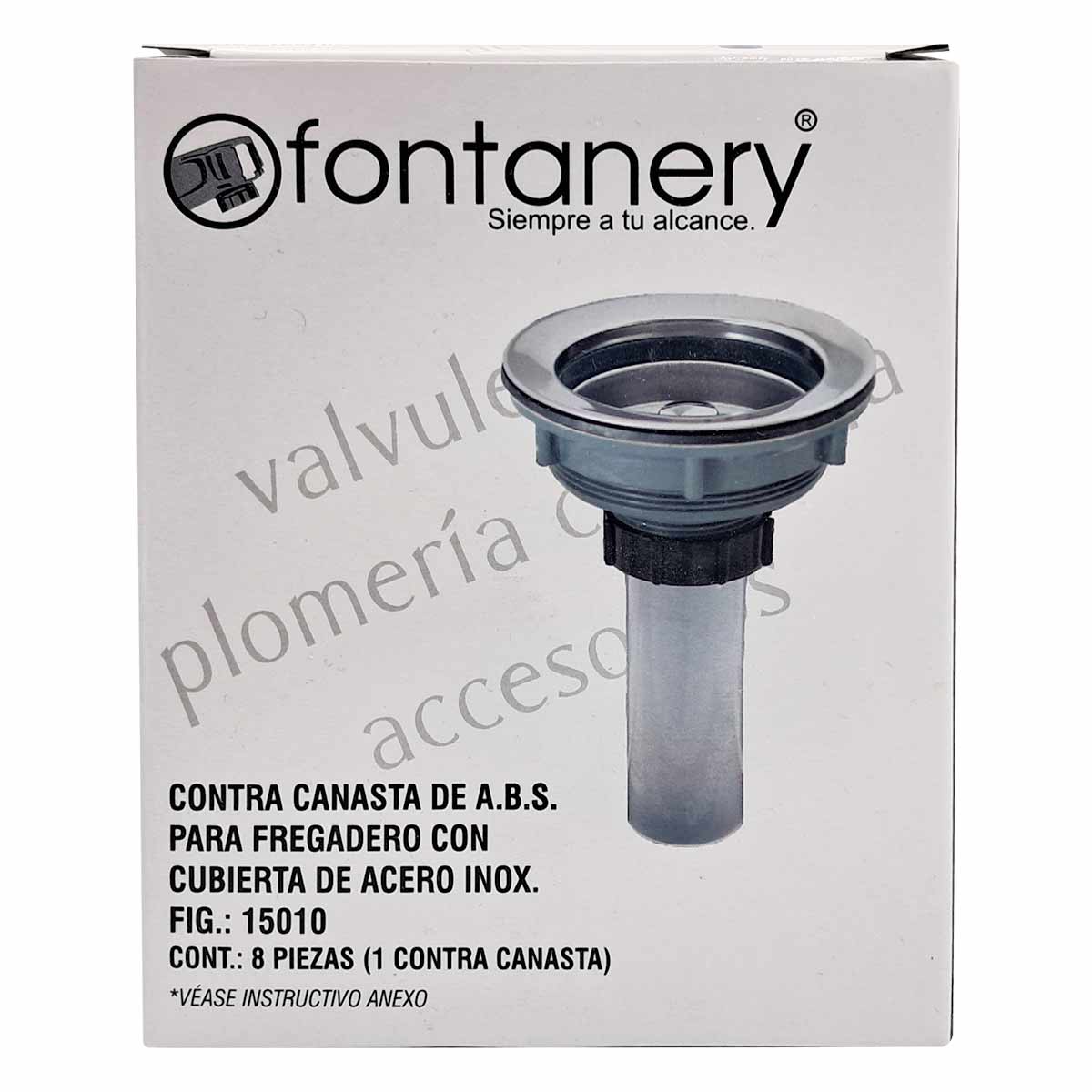 Contracanasta Plastica Cubierta Acero Inoxidable P/Fregadero