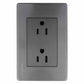 Placa Armada Contacto Duplex De 1.5 Modulos Acero Inox