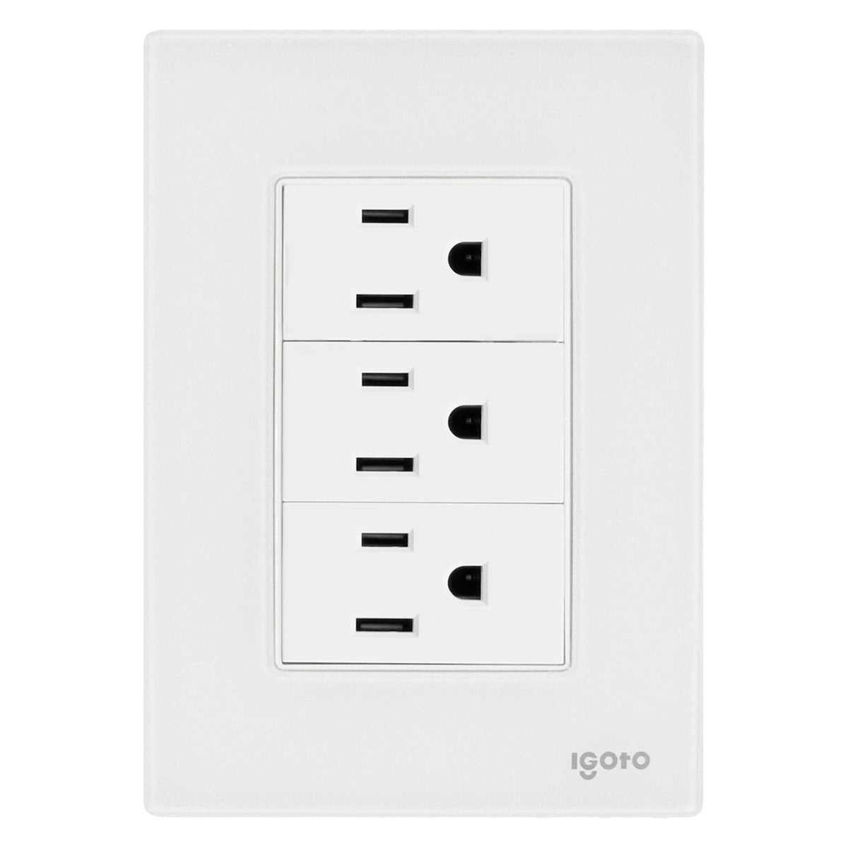 Placa Armada Cristal Con 3 Contactos Sencillos de 1 Modulo Blanco Igoto IGOTO Ferreabasto