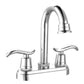 Mezcladora Lavabo 4 Pulgadas Cuerpo Acero Inox 1/4 Vuelta 36-NUSA Roalflux Silver