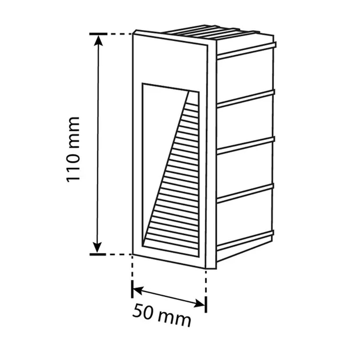 Luminario Led Empotrable Negro Alba RV Exterior 3W Luz Calida