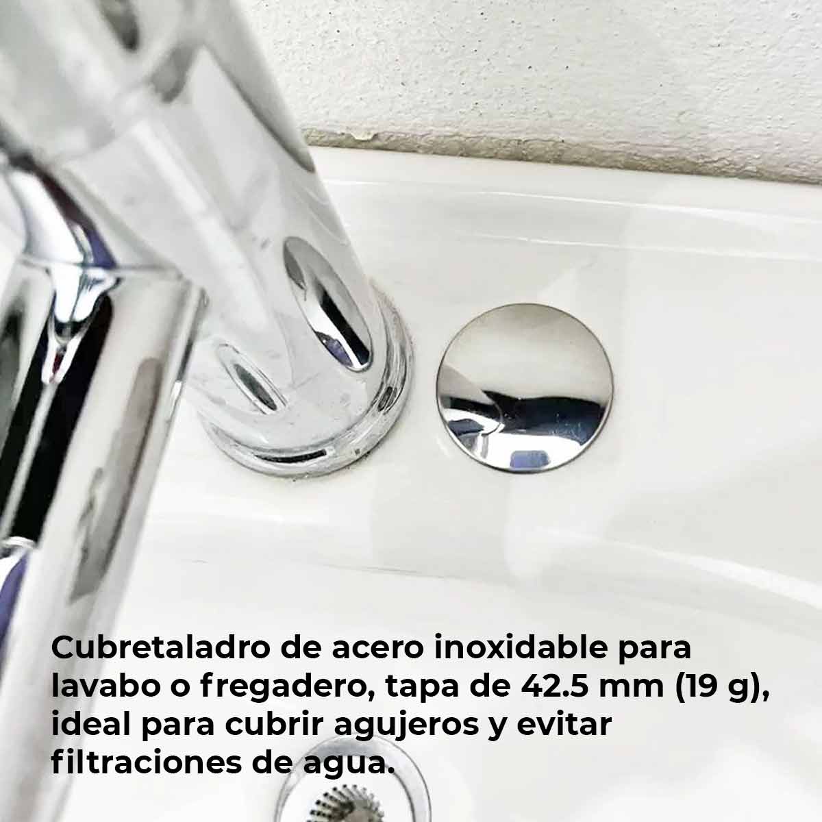 Cubre Taladros Tarja Tapa Fregadero Acero Inox 1 3/4 Pulg