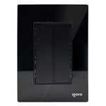 Placa Armada Cristal Con 1 Apagador Sencillo de 3 Modulos Negro Igoto IGOTO Ferreabasto