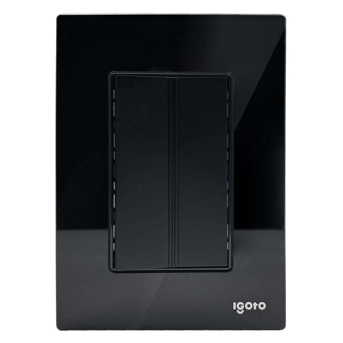Placa Armada Cristal Con 1 Apagador Sencillo de 3 Modulos Negro Igoto IGOTO Ferreabasto