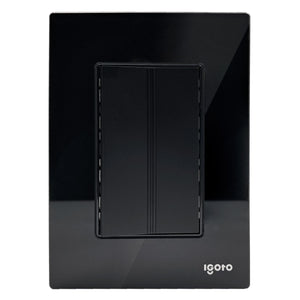 Placa Armada Cristal Con 1 Apagador Sencillo de 3 Modulos Negro Igoto IGOTO Ferreabasto