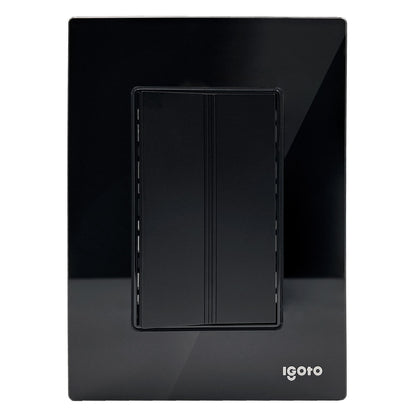Placa Armada Cristal Con 1 Apagador Sencillo de 3 Modulos Negro Igoto IGOTO Ferreabasto