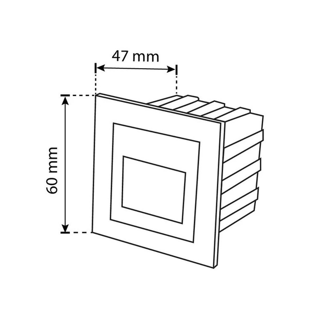 Luminario Led Empotrable Negro Exterior 3W 3000K Luz Calida