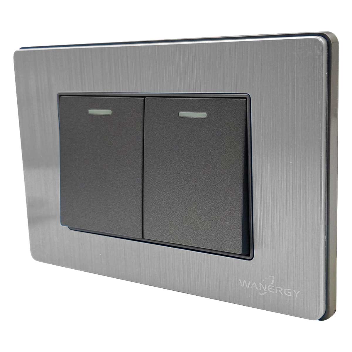 Placa Armada 2 Apagadores Escalera De 1.5 Modulos Acero Inox