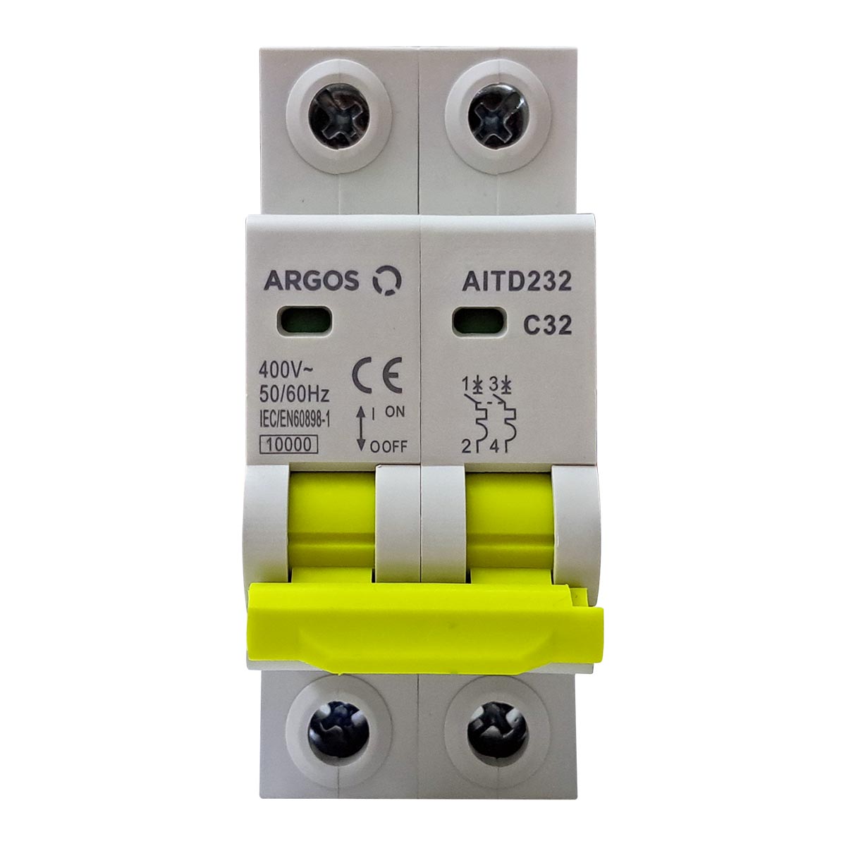 Interruptor Termomagnetico De 2 Polos 32A Riel Din 10kA