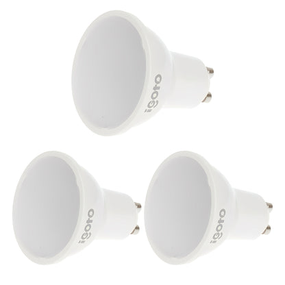 paquete  3 focos gu10 led luz calida igoto