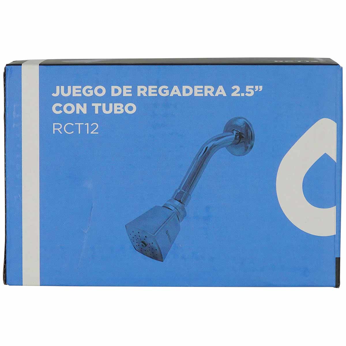 Regadera Cuadrada Cromada Con Tubo De Zinc Meer