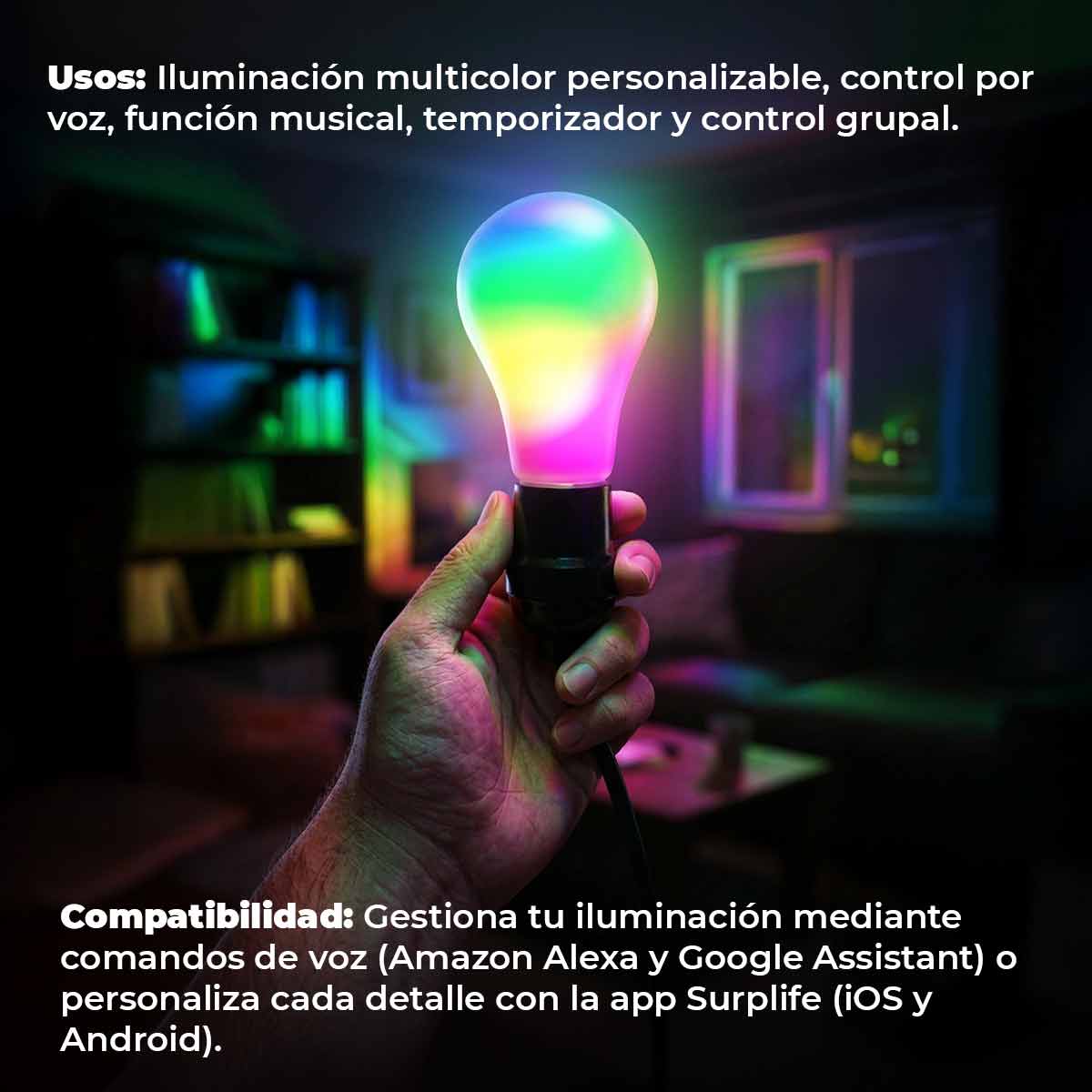 Foco LED Inteligente WIFI RGB 9W Wanergy WANERGY Ferreabasto