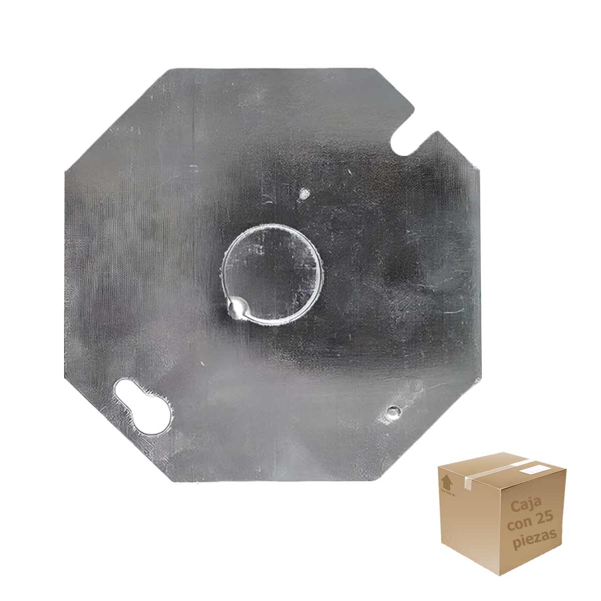 Pack 25 Pzs Tapa Metalica Octagonal De Acero Argos Ferreabasto Ferreabasto