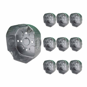 Pack 10 Pzs Caja Metalica Octagonal Tipo Pesada Acero Argos Ferreabasto Ferreabasto