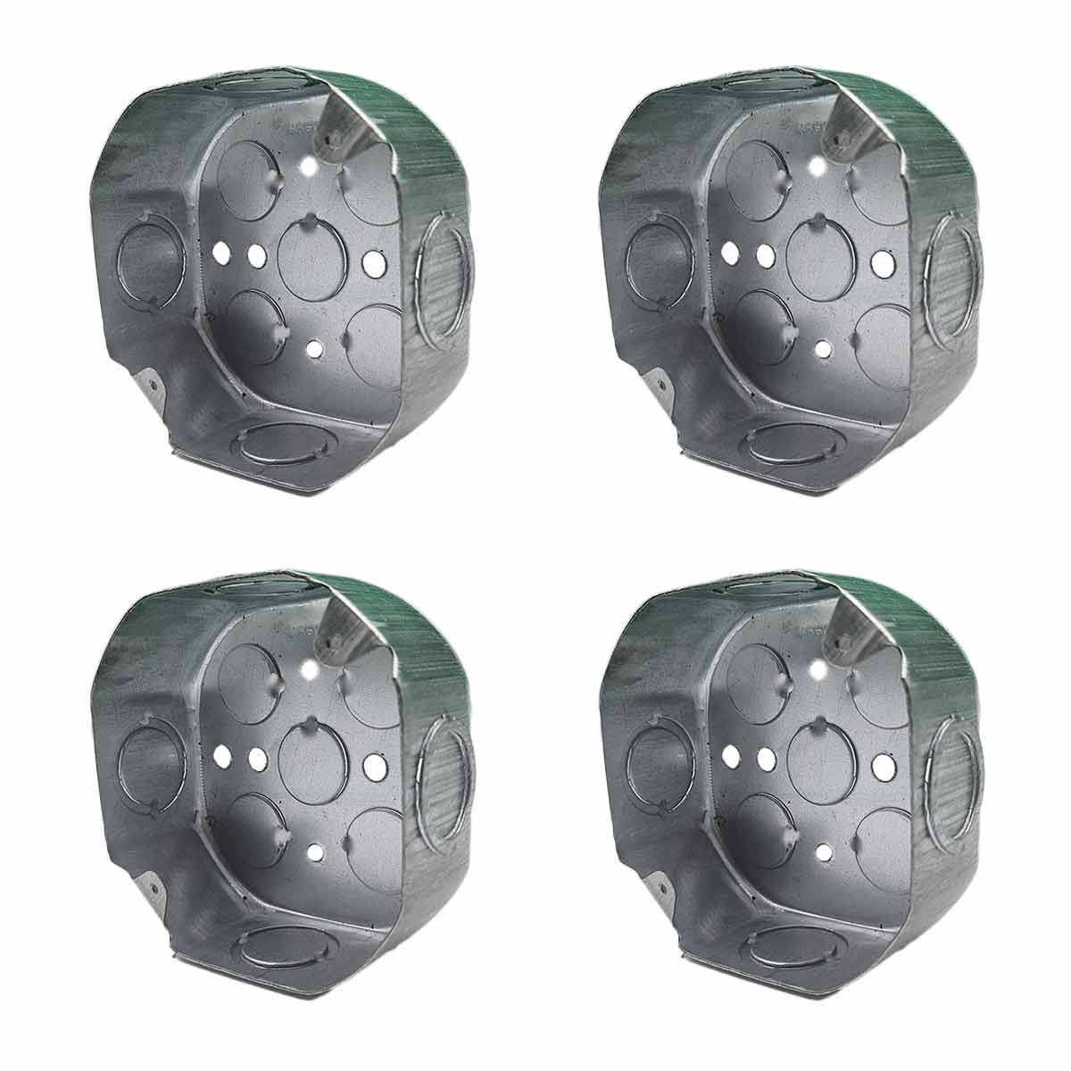 Pack 4 Pzs Caja Metalica Octagonal Tipo Pesada Acero Argos Ferreabasto Ferreabasto