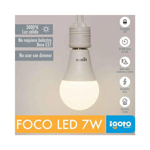17 Pzs Foco Led A60 12W=75W 3000K Luz Calida Nom Igoto Ferreabasto Ferreabasto