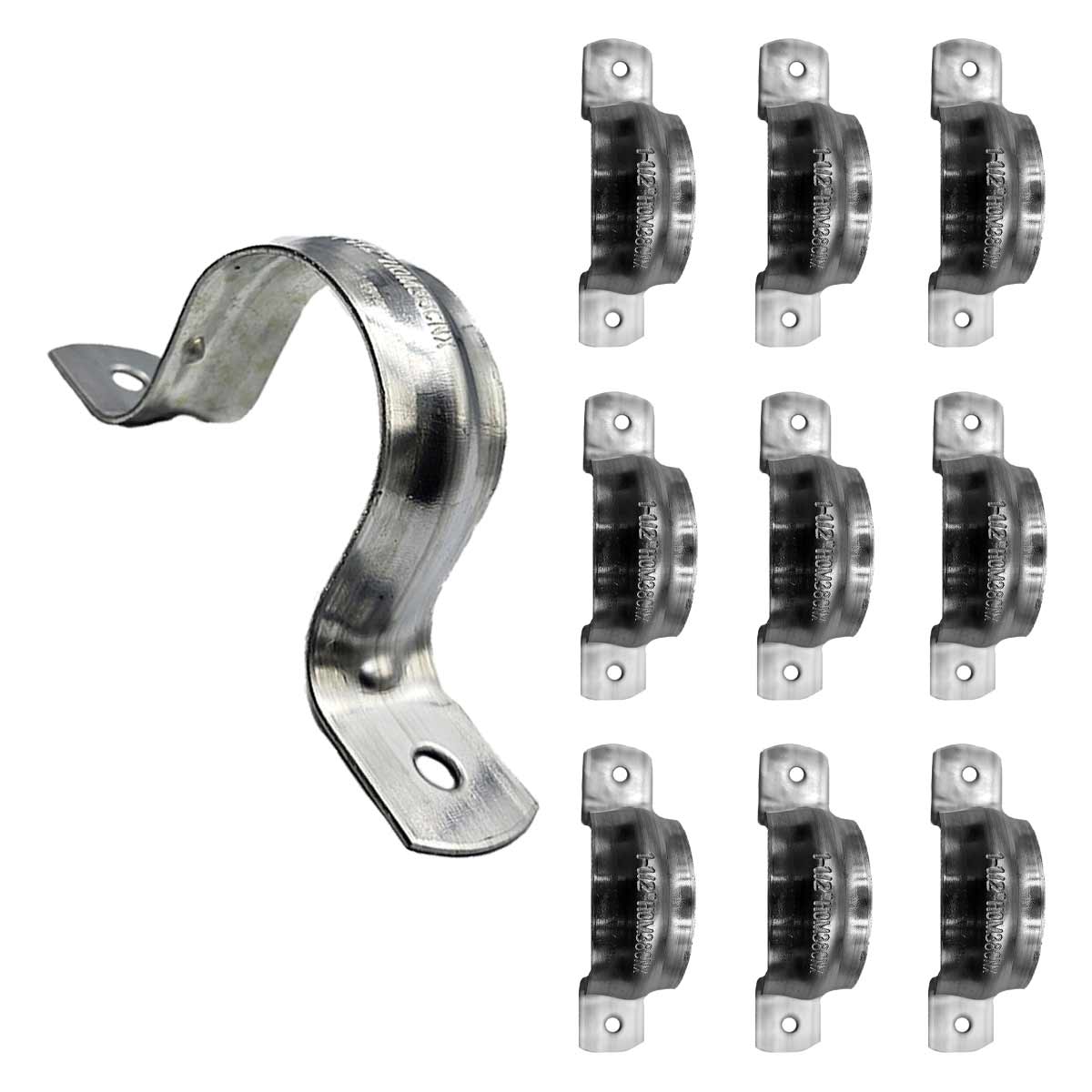 10 Pzs Abrazadera Tipo Omega Para Tubo 1 1/2 Pulgadas Acero Ferreabasto Ferreabasto