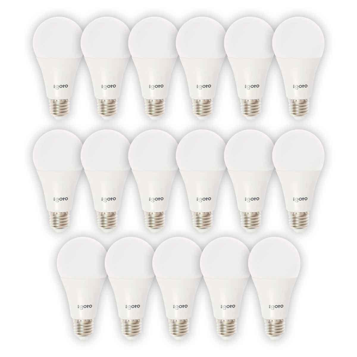 17 Pzs Foco Led A60 12W=75W 3000K Luz Calida Nom Igoto Ferreabasto Ferreabasto