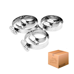 Abrazadera Sin Fin Acero Inoxidable 1 1/2"- 2 1/4" 60Pzs Ferreabasto Ferreabasto