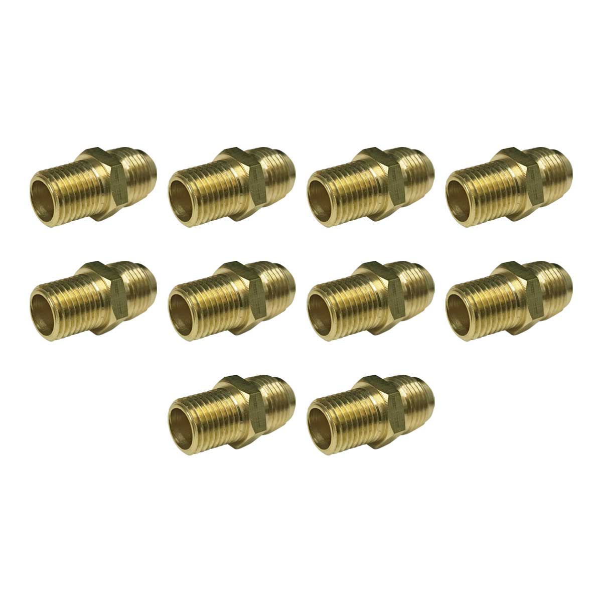 10 Pzs Niple Terminal Conexion De Laton Para Gas 3/8" X 1/4" CNX Ferreabasto