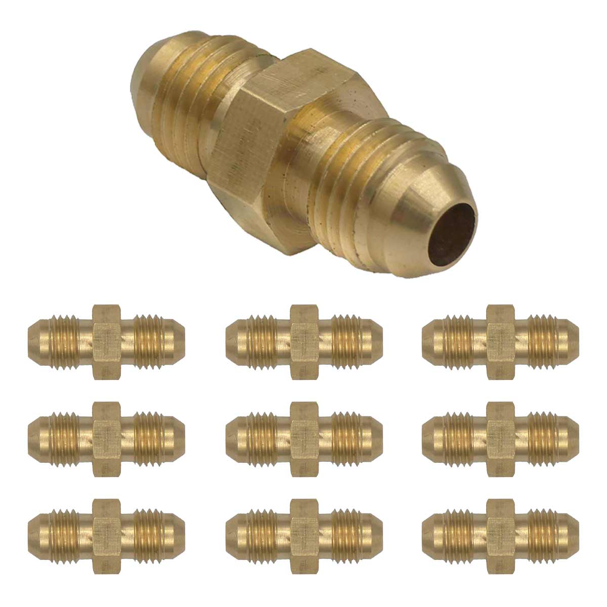 10pz Niple Union Conexion Laton Para Gas 1/4" X 1/4" CNX Ferreabasto