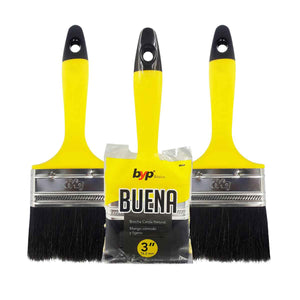 Brocha La Buena 3'' Cerda Natural Economica Byp 3 Piezas Ferreabasto Ferreabasto