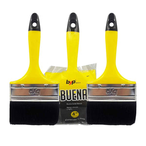 Brocha La Buena 4'' Cerda Natural Economica Byp 3 Piezas Ferreabasto Ferreabasto