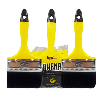 Brocha La Buena 4'' Cerda Natural Economica Byp 3 Piezas Ferreabasto Ferreabasto
