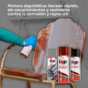 3Pz Pintura En Aerosol En Esmalte 400ML BYP Varios Colores BYP Ferreabasto