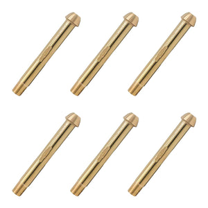 6 Pzs Punta Pool 1/4 Pulgada Para Gas De Rosca 6cm Dorado