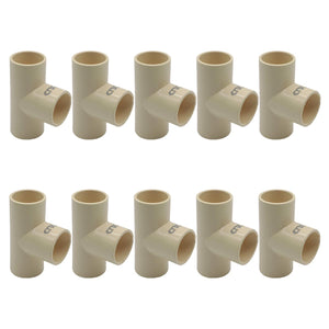10 Pzs Tee Conexion De Cpvc De 1 1/4 Pulgadas Color Crema Ferreabasto Ferreabasto