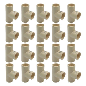 20 Pzs Tee Conexion De Cpvc De 1 1/4 Pulgadas Color Crema CNX Ferreabasto