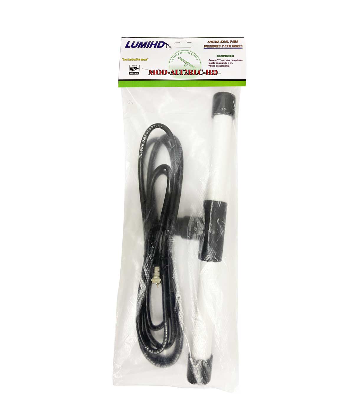 Antena Tv Hdtv Exterior Pvc 40cm Largo Con 3m Cable Lumihd LUMIHD Ferreabasto