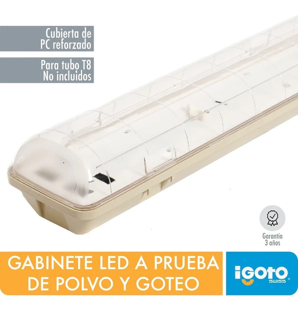 Gabinete A Prueba De Vapor Igoto Para Tubo Led T8 18w Nom IGOTO Ferreabasto