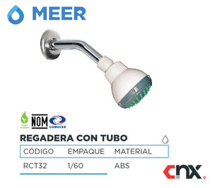 Regadera Con Tubo Abs Plastica Blanca Meer - Ferreabasto