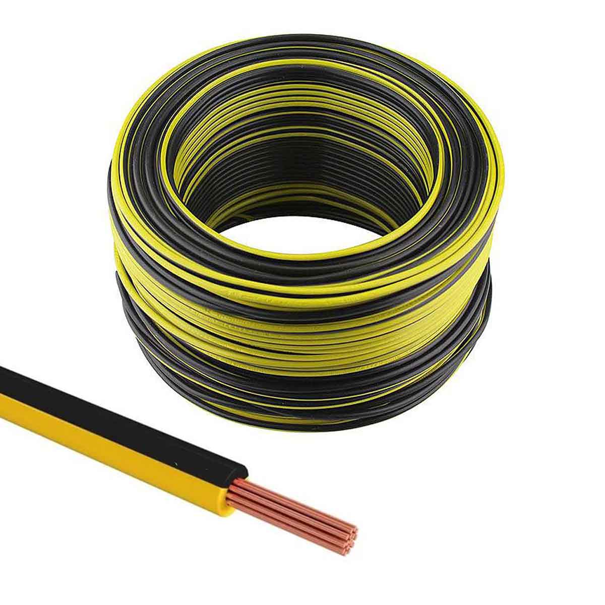 rollo de cable thw negro amarillo