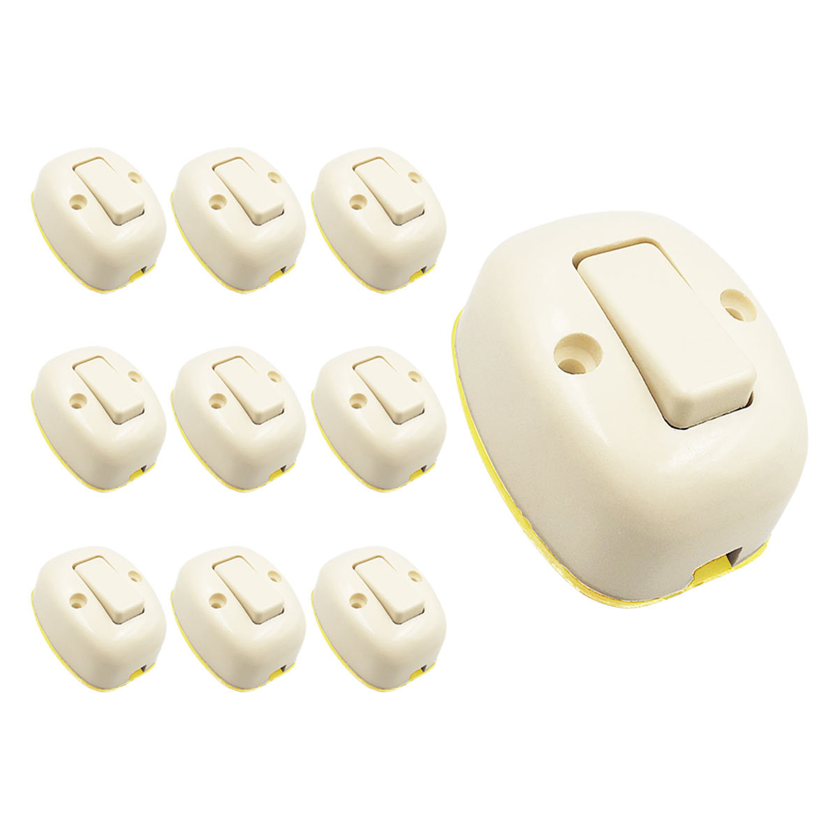 Apagador Sencillo Oval Yeilite Marfil 127V 60Hz 6A 10 Piezas YEILITE Ferreabasto