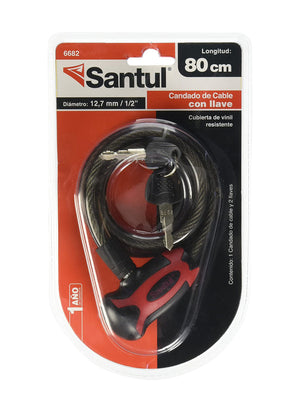 Candado De Cable De Llave Uso Rudo 1/2" 80cm Santul SANTUL Ferreabasto