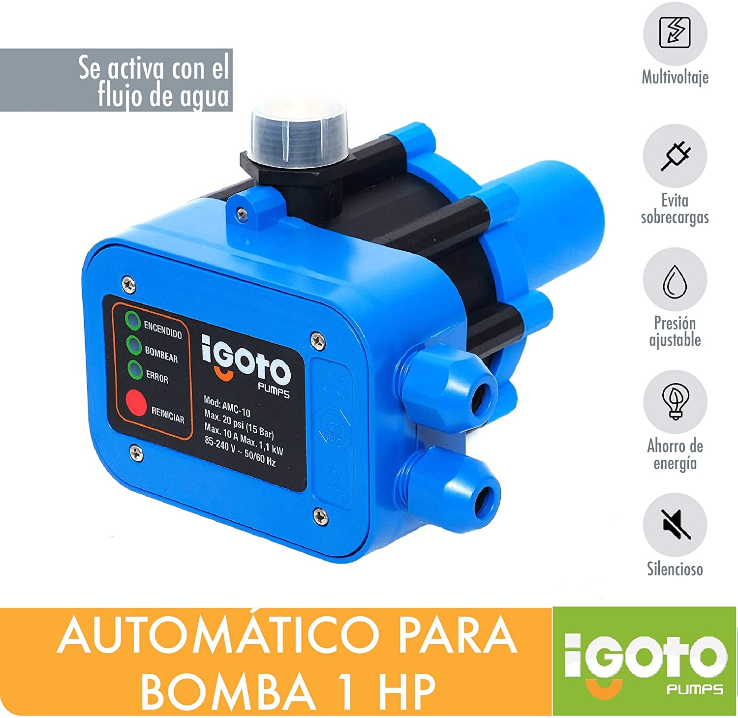 Presurizador Control Automatico Para Bomba d Agua 10A Igoto IGOTO PUMPS Ferreabasto