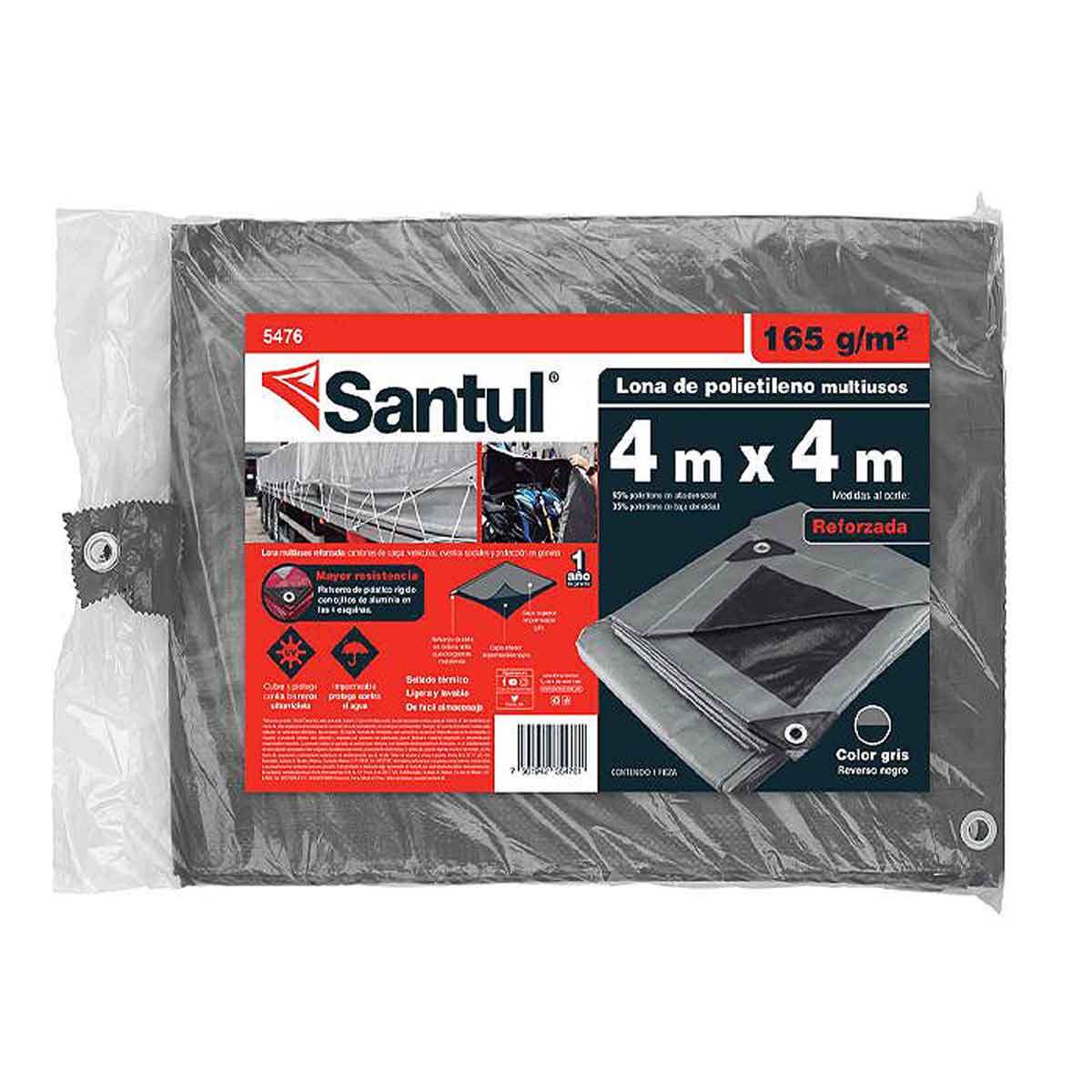 Lona Gris Reforzada Santul 5476 4x4M Para Toldo 165gr SANTUL Ferreabasto