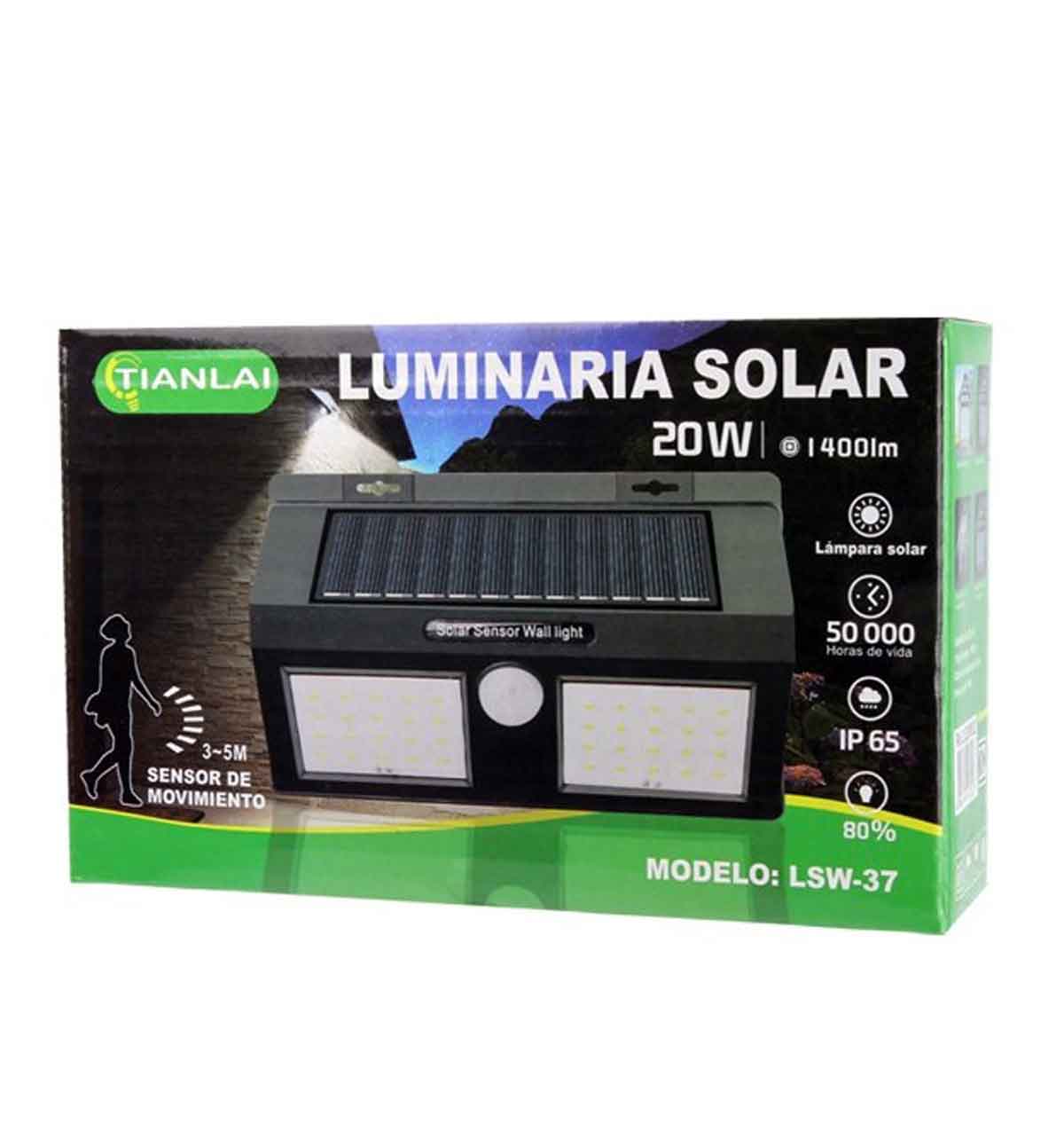 caja luminaria reflector solar led lsw37