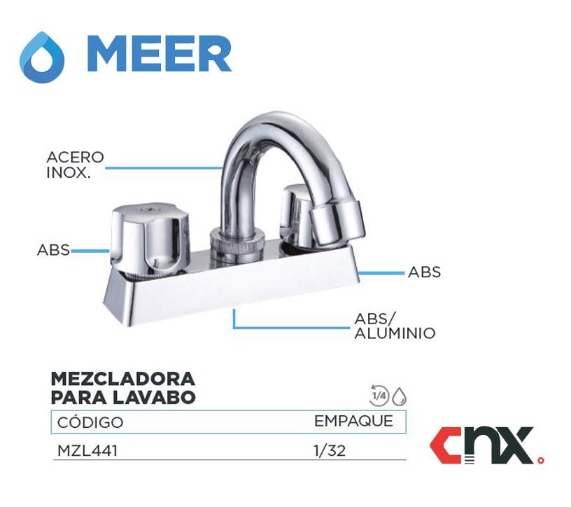 Mezcladora Para Lavabo Meer 1/4 De Vuelta Acero Inox MEER Ferreabasto