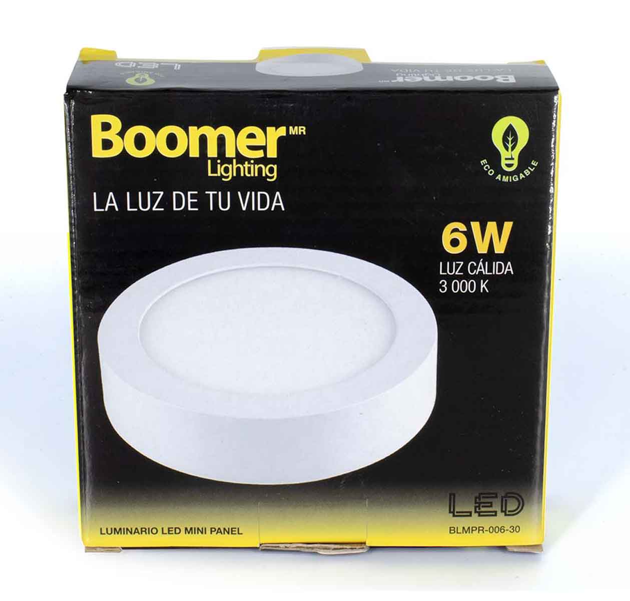 Luminario Mini Panel Led Redondo 6W 3000K Luz Calida Boomer BOOMER Ferreabasto