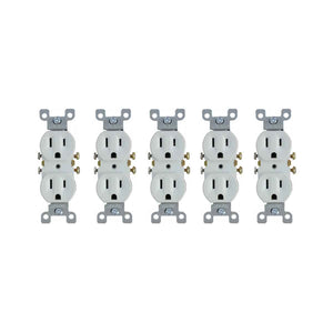 Pack 5 Contacto Doble 125V-15A Baquelita Blanco Yeilite YEILITE Ferreabasto