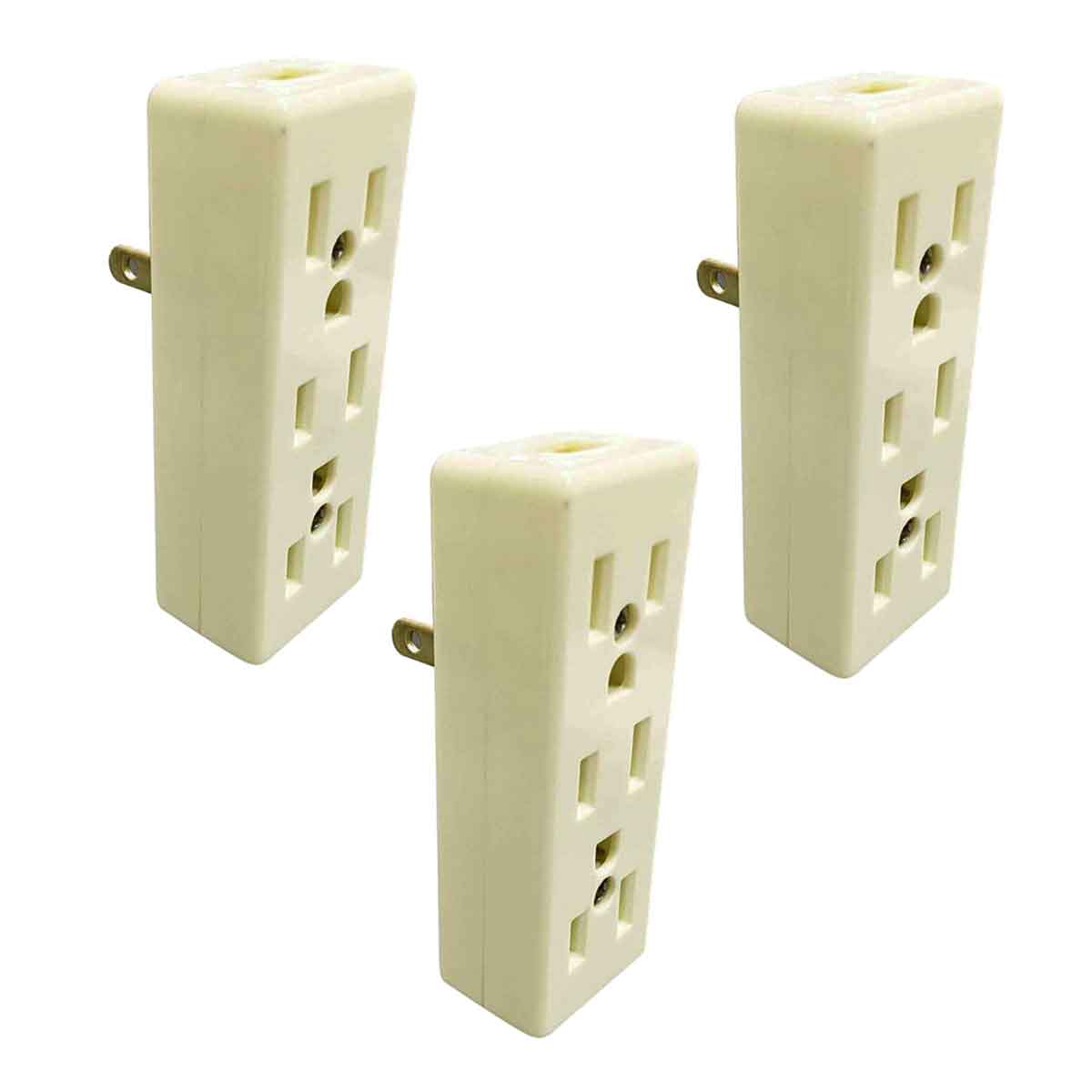 Pack 3 Clavija Triple Aterrizado Baquelita 127V 15A Yeilite YEILITE Ferreabasto