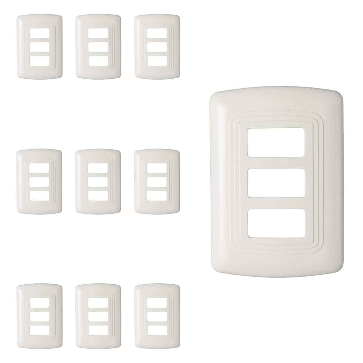 Placa Abs Marfil Tipo Venecia 3 Ventanas Yeilite 10 Piezas YEILITE Ferreabasto
