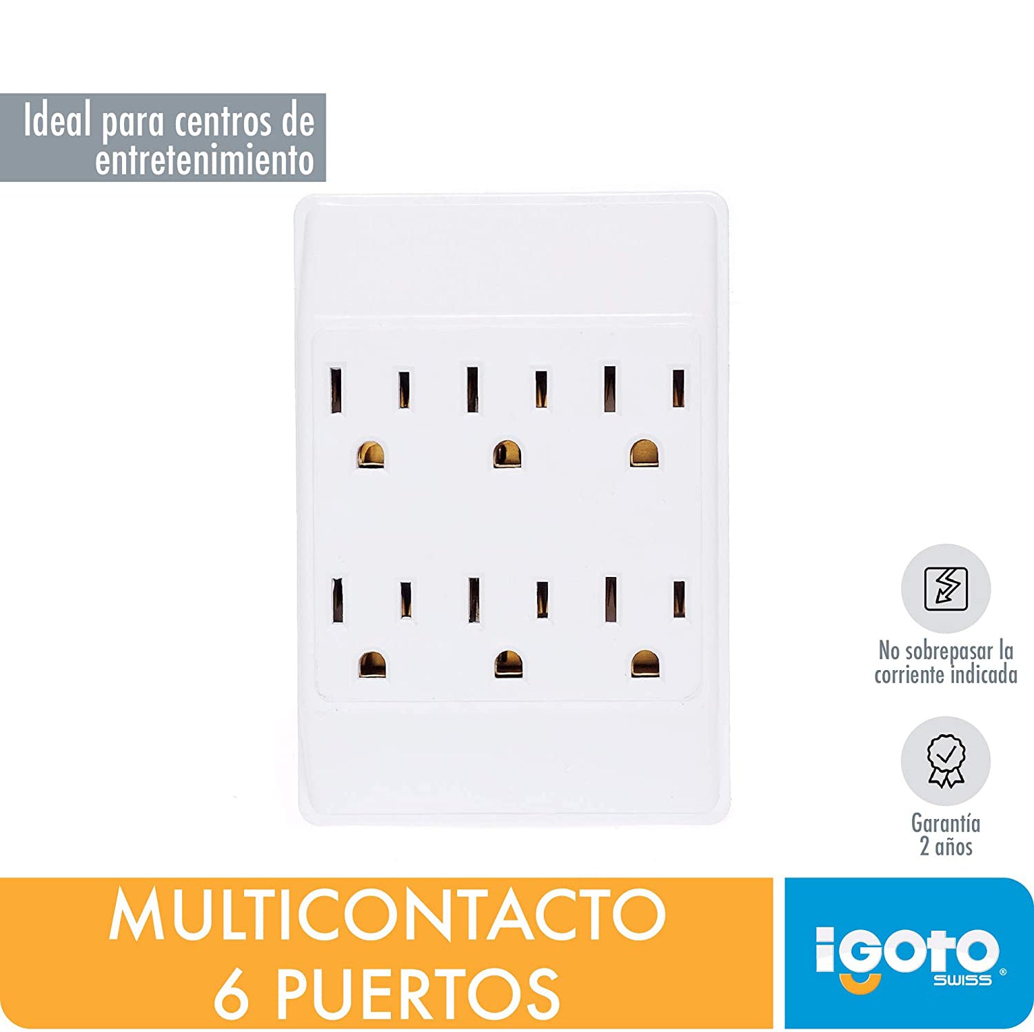 Multicontacto 6 Puertos Blanco 125V 15A Nom Igoto IGOTO Ferreabasto